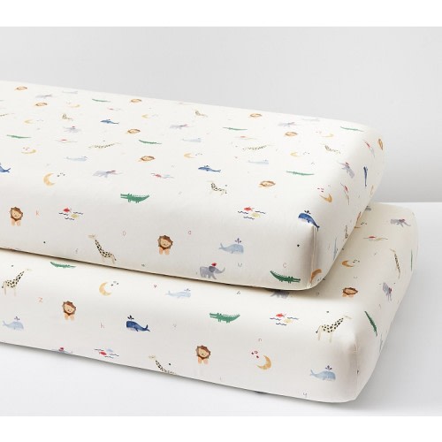 Animal ABC Organic Crib Fitted Sheet