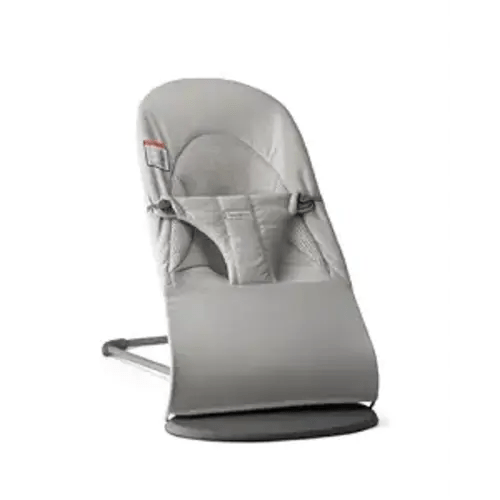 BabyBjörn Bouncer Balance Soft, Light Gray, Woven/Jersey, Tri-Fabric | 2-in-1 Adjustable Baby Bouncer Seat and Toddler Chair, Newborn to Toddler (8-29 lbs), 4 Positions, Lightweight & Portable