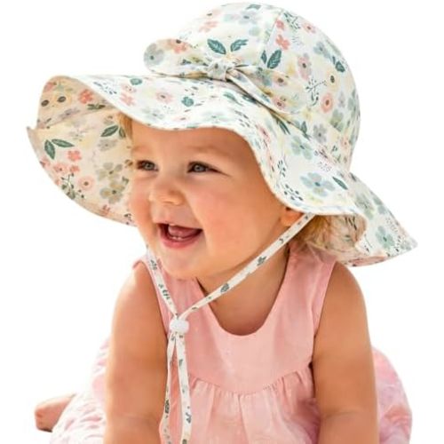 Baby Toddler Infant Girls Bucket Sun Hats Protection Beach UPF 50+ Toddler Wide Brim Bucket Summer Hats