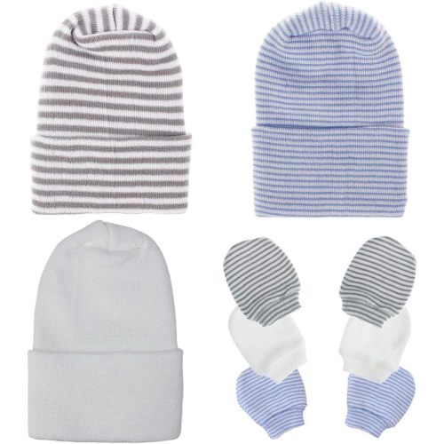 Newborn caps + mittens set