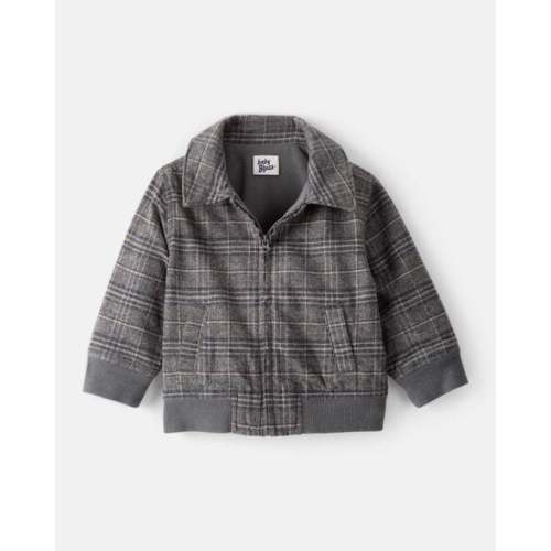Baby Plaid Long-Sleeve Zip-Up Fashion Jacket - Grey - OshKosh B'gosh | Carter's