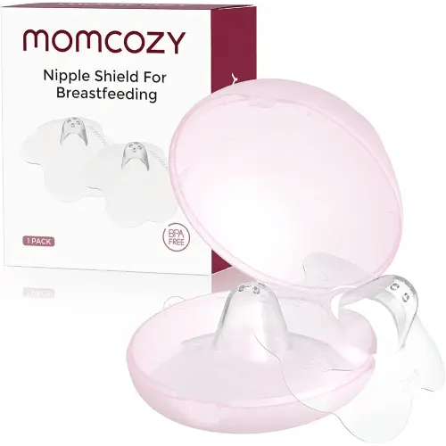 Momcozy Nipple Shield, Floral Contact Nipple Shield for Breastfeeding Moms with Flat or Inverted Nipples, Made Without BPA/BPS, 24mm, 1 Pair