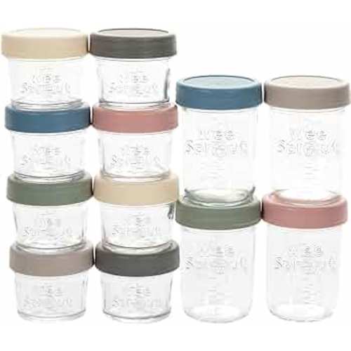 WeeSprout Glass Storage Jars 2022 (4 Ounce, 8 Ounce, Matte Variety)