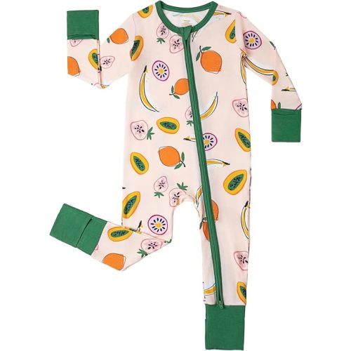Tropical Fruit Baby Zippered Rompers Newborn Pajamas Sleepers Long Sleeve Jumpsuits Infant Zipper Romper-Viscose from Bamboo