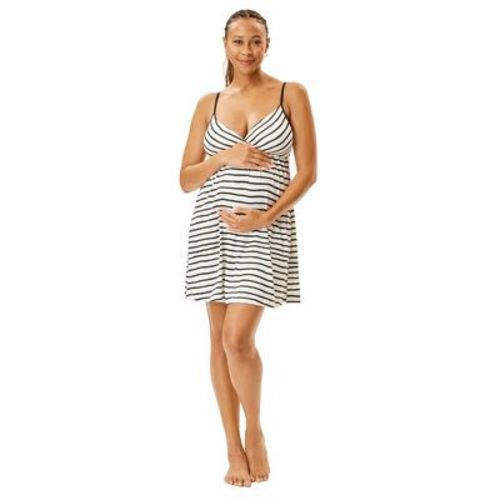 Motherhood Maternity Women's Maternity Nursing Sleep Chemise- Black, Large