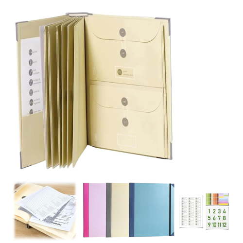 Important Document Organizer, Ngxiha Folders for Document, Binder for Important Documents, Family Emergency Planner, Paper File Folio Organizer with Labels Bound Expanding File