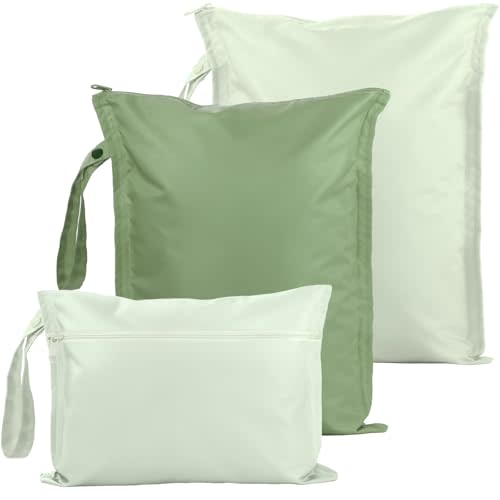 RelaxScene Wet Bags for Swimsuit - 3 Pack Waterproof Wet Dry Bag for Clothes - Baby Diaper Bag - Travel Laundry Daycare Bags - Baby Beach Essentials - Bogg Bags Accessories