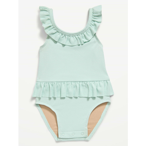 Printed Ruffle-Trim One-Piece Swimsuit for Baby