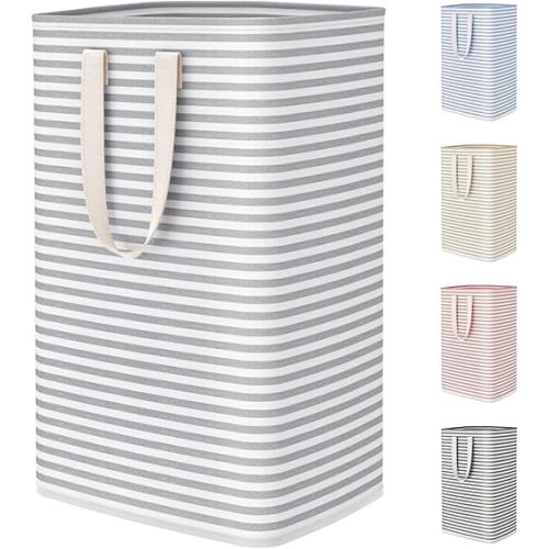 Lifewit 75L Large Collapsible Laundry Basket with Extended Handles, Grey