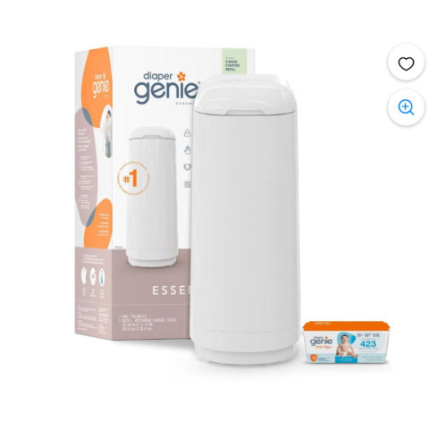 Poubelle à couches Diaper Genie Essence - Blanc - Pinces bloque-odeurs - Walmart.ca