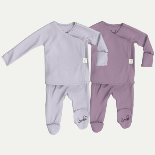 Baby Bundle Footie | NB | Hush Sky + Fig – Bonsie Skin to Skin Babywear
