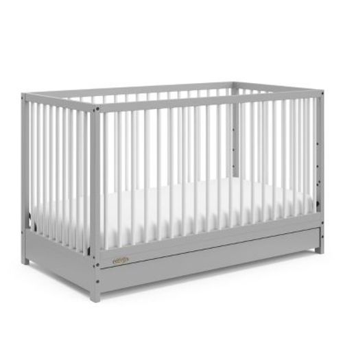 Graco Teddi 5-in-1 Convertible Crib with Drawer Pebble Gray/White