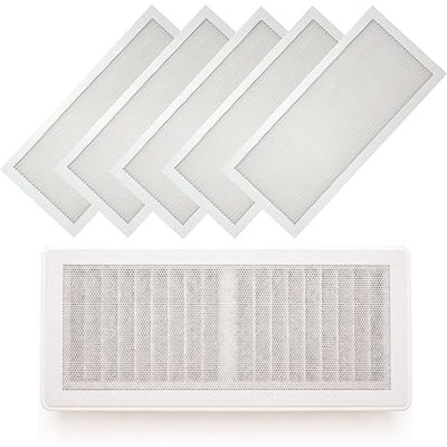 MODERN WAVE - Extra Strong Magnetic Air Vent Screen Cover for Floor 5-Pack (5'' x 11'', White)