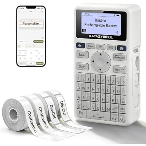 SUPVAN E11 Keyboard & Bluetooth Label Maker Machine with 4 Tapes