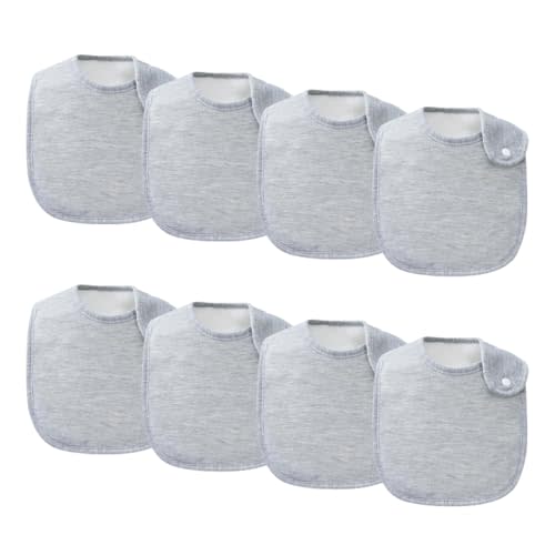 lazyrhino 8 Pack Baby Bibs Unisex Adjustable with Snaps Ultra Soft Absorbent Drooling Teething for Boys and Girls
