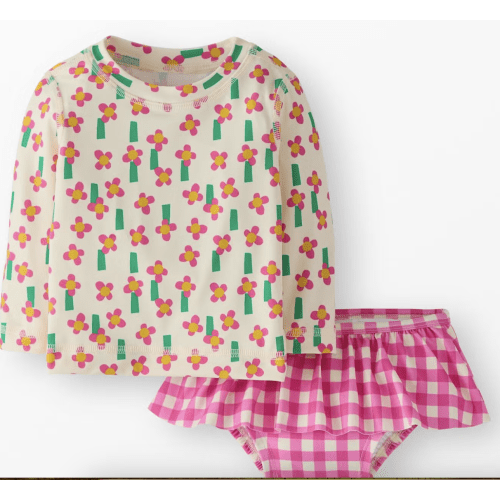 Baby Rashguard & Skirted Bikini Bottom Set
