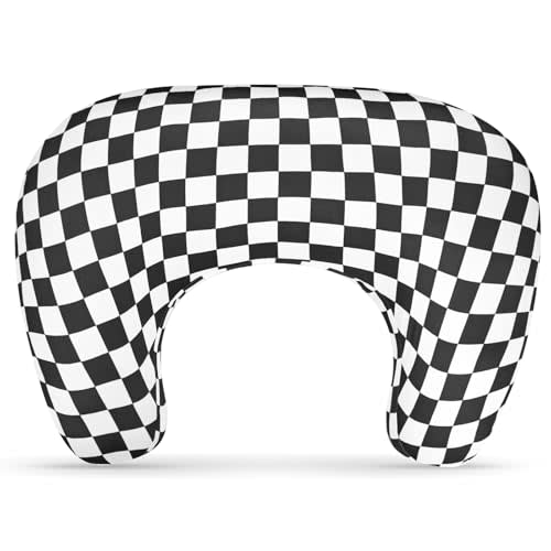 DILIMI Nursing Pillow Cover, Soft Stretchy Nursing Cover for New-Designed Breastfeeding Pillow, Removable Slipover for Baby Boy and Girls, Black Checkered Only Cover