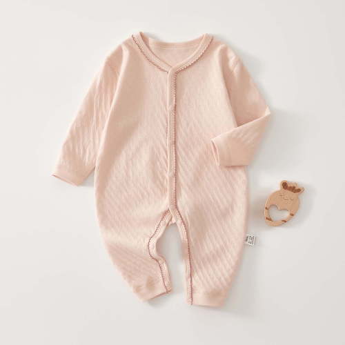 AherBiu Baby Girl Clothes Long Sleeve Cotton Newborn Onesie Button up Crewneck Open Leg Rompers Jumpsuit