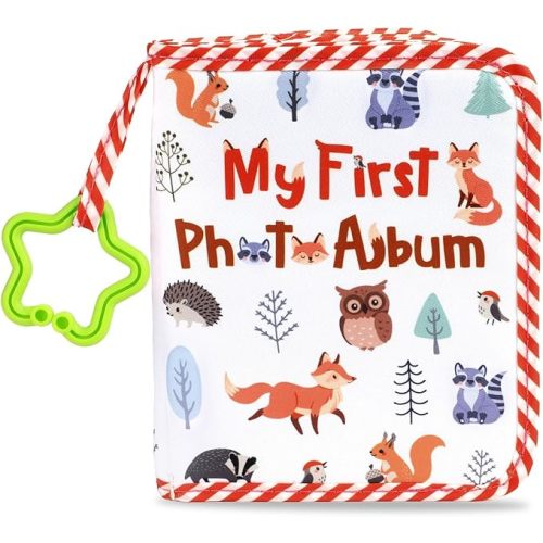 Baby's My First Family Album Soft Photo Cloth Book Forest Brown Bear My First Book of Photos Baby Memory Album Gift Holds 4x6 Pictures for Babies Newborn Toddler & Kids Baby Shower