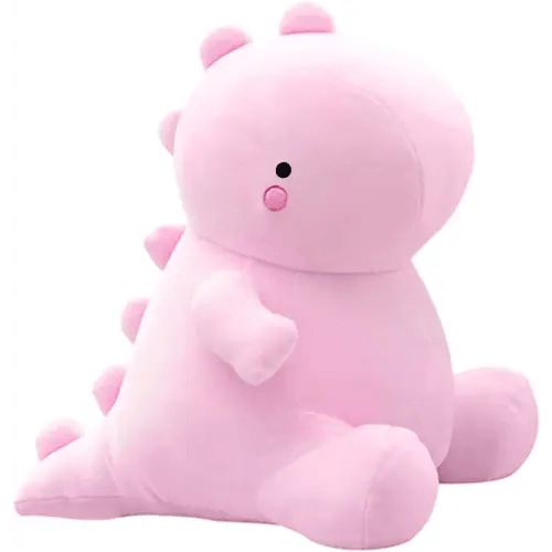 VHYHCY Cute Dinosaur Plush Toys, Fat Dinosaur Stuffed Animals Dolls, Soft Plush Dino Plushie, Birthday Gifts for Kids Girls Boys Pink 12 inch