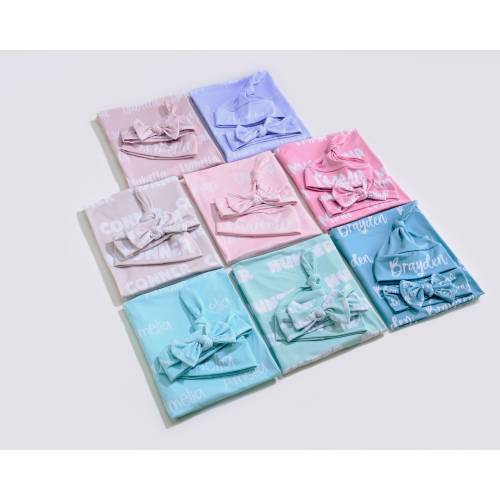 Personalised Baby Swaddle, Custom Baby Blanket Set, Newborn Swaddle, Baby Name Swaddle, Nursery Blankets, Baby Shower Gift, Hat and Bow