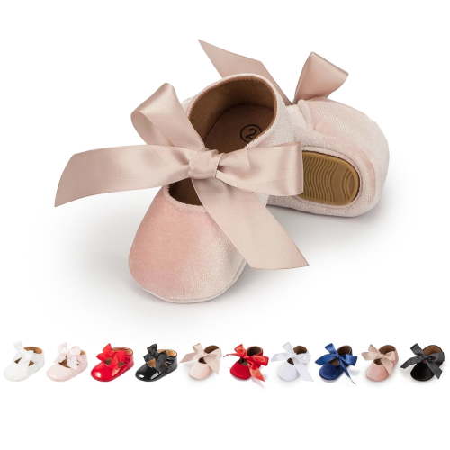 Meckior Baby Girls Dress Shoes Infant Mary Jane Bowknot Soft Sole Shoes for Newborn First Walker