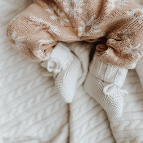 Luna + Luca Organic Booties - White