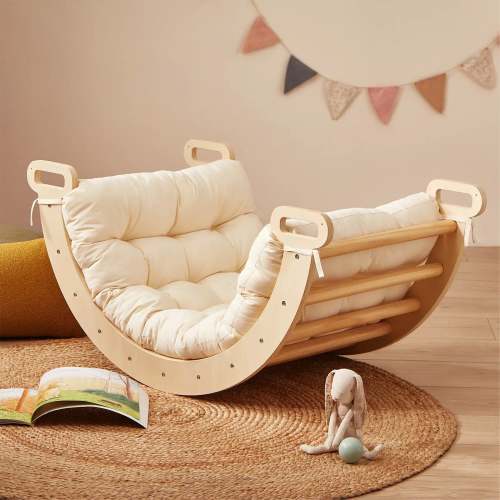 Tiny Land Thick Padded Play Cushion with Cotton Cover & Corner Ties - Arch Not Included