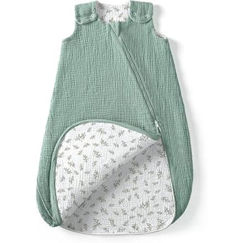 lulumoon Sleep Sack Muslin for Baby: Cotton Wearable Blanket - Soft Lightweight Ideal for Nursery Lounge Nighttime Naptime