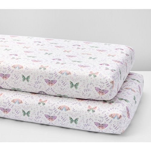 Margot Butterfly Organic Cotton Crib Fitted Sheet