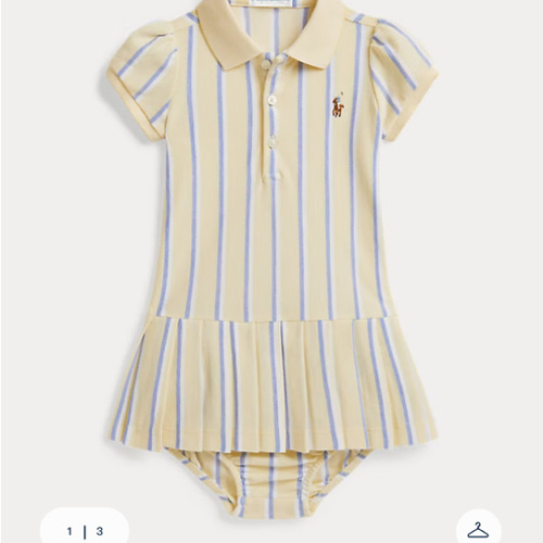 Striped Oxford Mesh Polo Dress & Bloomer