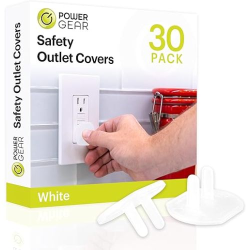 Power Gear Outlet Covers Baby Proofing Child Proof Plug Covers for Electrical Outlets Easy Install Outlet Plug Covers UL Listed Shock Prevention White 69311 30 Count