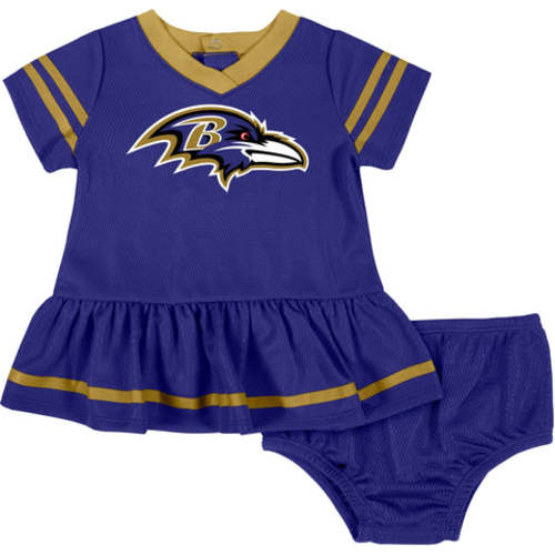 2-Piece Baby Girls Ravens Dress &amp; Diaper Cover Set