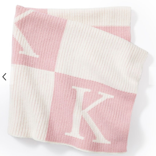 Initial Block Baby Blanket