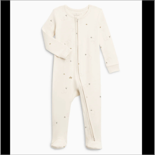 Peyton Zipper Sleeper | Bee / Pewter