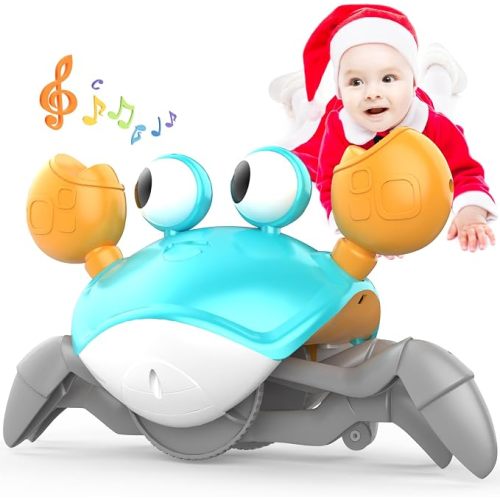 Crawling Crab Toys Infant - Tummy Time Toy Gifts for yesrs Boy Girl with Learning Crawl System Music for 18+ Months Walking Birthday Gift(Green)