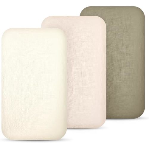lulumoon Muslin Bassinet Sheets 3Pack: Fitted Most Bedside Sleeper Mattress