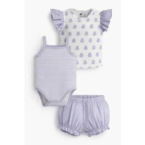 3-Piece Baby Ruffle Set - Organic Baby Clothes - Monica + Andy