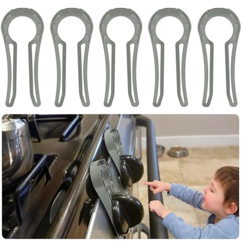 Gas Stove Safety Knob Lock, Baby Proof Stove Oven Locks, Kids Proof Stove Guard, Clear (Pack of 5)