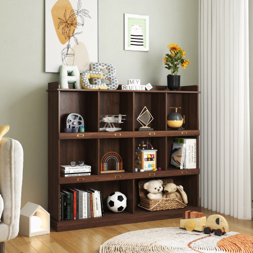 Millwood Pines Wooden Open Shelf Bookcase | Wayfair