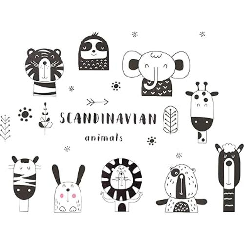 Maydahui Safari Jungle Animal Wall Decal Woodland Animal Sticker 55x30 Inch