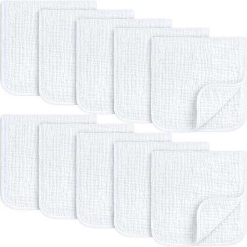 Lyra Muslin Burp Cloths - White or Slate Colored