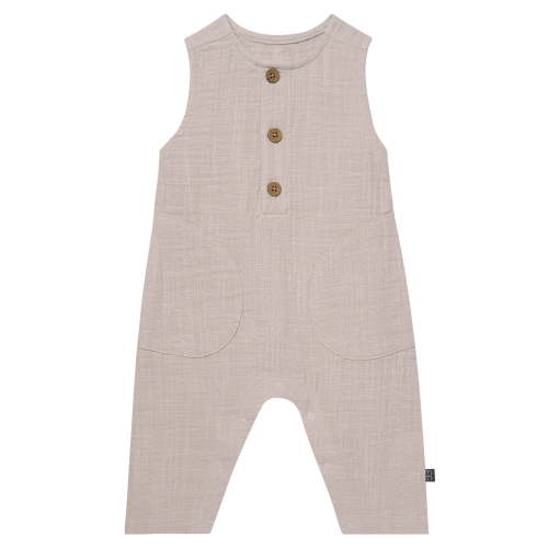 Modern Moments by Gerber Baby Boy Sleeveless Henley Romper, Sizes 0/3 Months - 24 Months