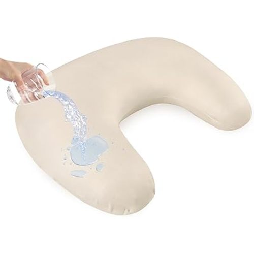 Hooyax Waterproof Nursing Pillow Cover, Stretchy Nursing Covers for New-Designed Breastfeeding Pillows, Adorable Infant Feeding Pillow Slipcover for Baby Boy and Girls (Khaki)