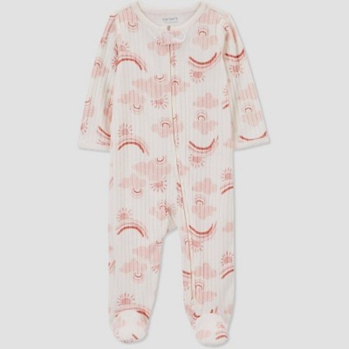 Carter's Just One You®️ Baby Girls' Rainbow Footed Pajama - White/Pink 3M