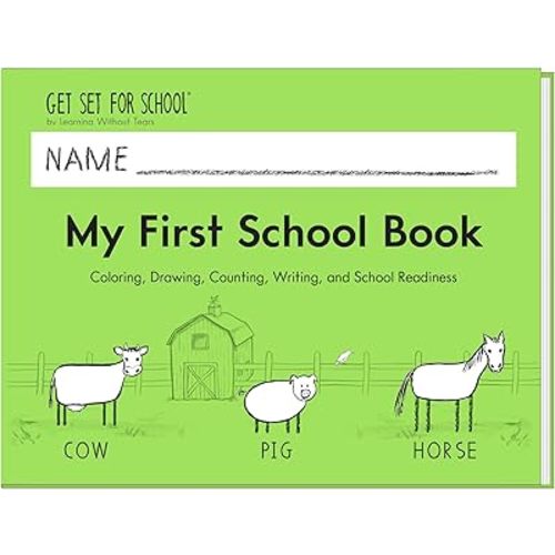 Learning Without Tears, My First School Book Student Activity Workbook, Get Set for School Program - Pre-K, TK, Ages 4+, Pre-Writing, Elementary School Readiness, School or Home Use