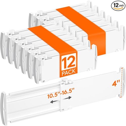 Lifewit 12 Pack 4" High Drawer Dividers, Adjustable Drawer Organizer Clothes