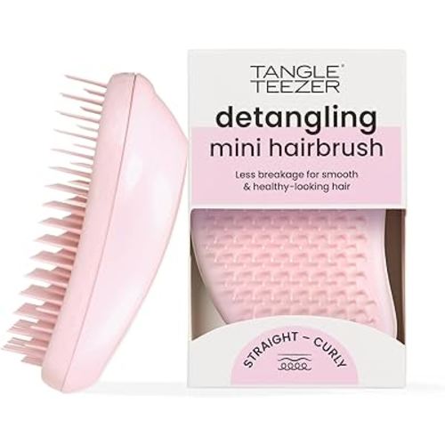 Tangle Teezer Original Detangler Brush, Dry & Wet Travel Size Mini Hair Brush, for Kids & All Hair Types, Millennial Pink