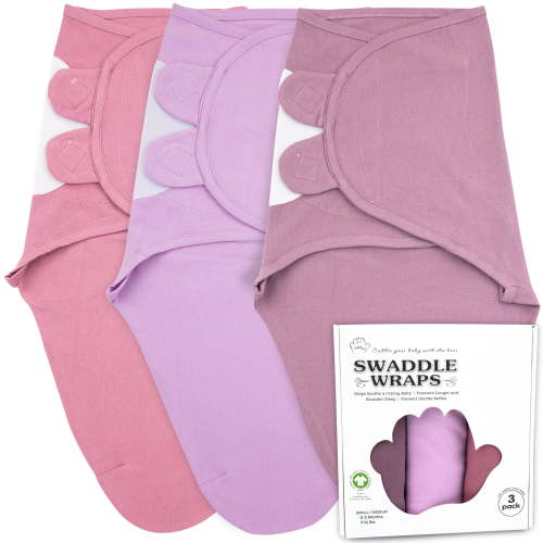 Bublo Baby Swaddles for Newborns - 3 Pack Organic Baby Swaddles for 0-3 Months - Baby Swaddle Sleep Sack - Infant Sleeping Swaddle sack – Adjustable Swaddle Blanket Wrap Girl