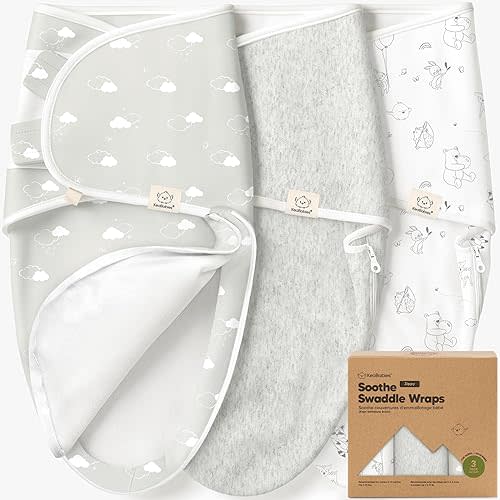 Baby Swaddle Sleep Sacks with Zipper - 3-Pack Swaddles for Newborns 0-3 Months, Infant, Baby Girls, Boys, Soft & Durable Newborn Sleep Sack, Easy Diaper Change Swaddling Blanket (Aspire)